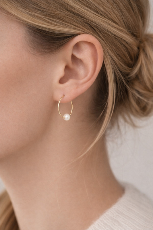 Náušnice Pearl Hoop