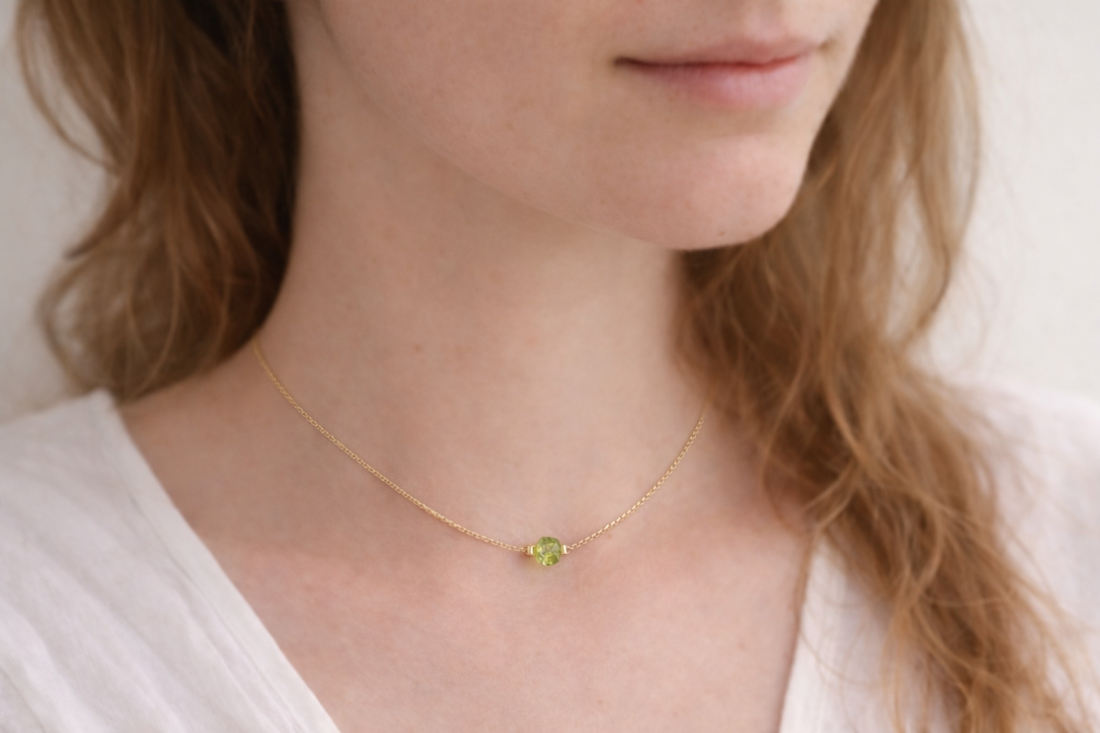 Olivín náhrdelník + náramek